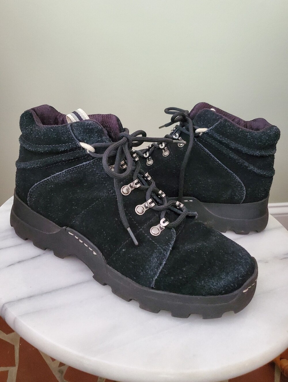 Keds Sport Black Suede Hiking Boots Lace Up